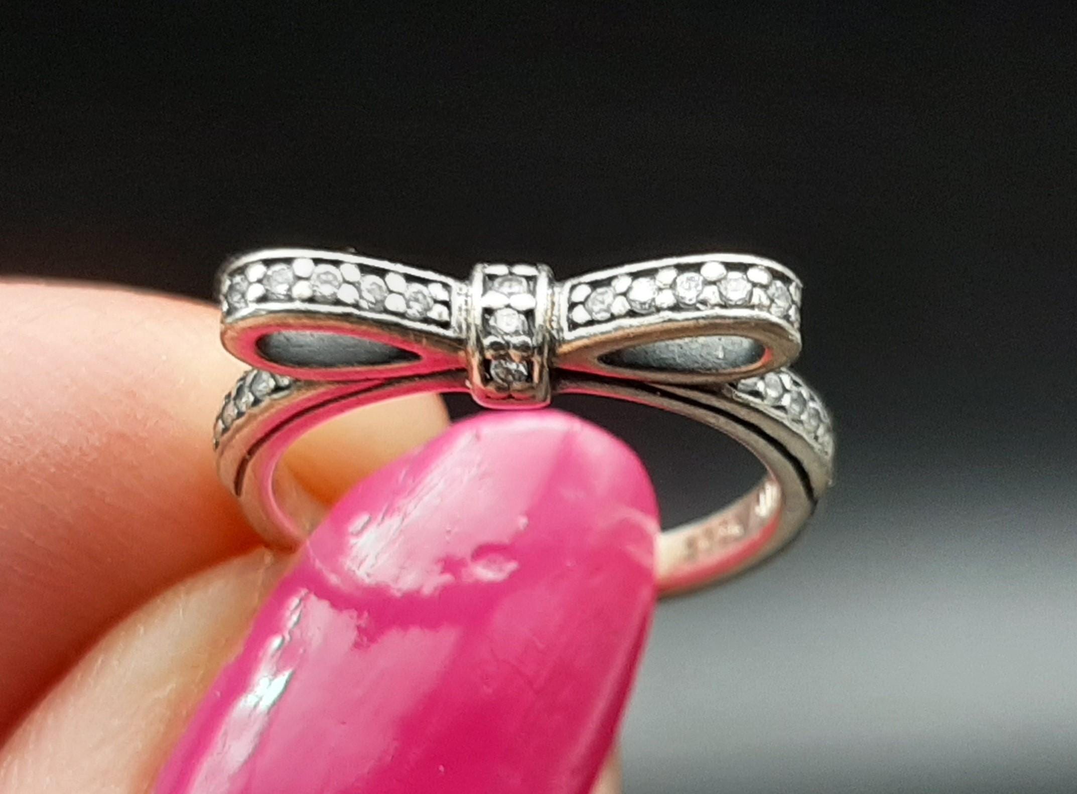 Pandora Delicate Bow Ring Sterling Silver Size H 1/2