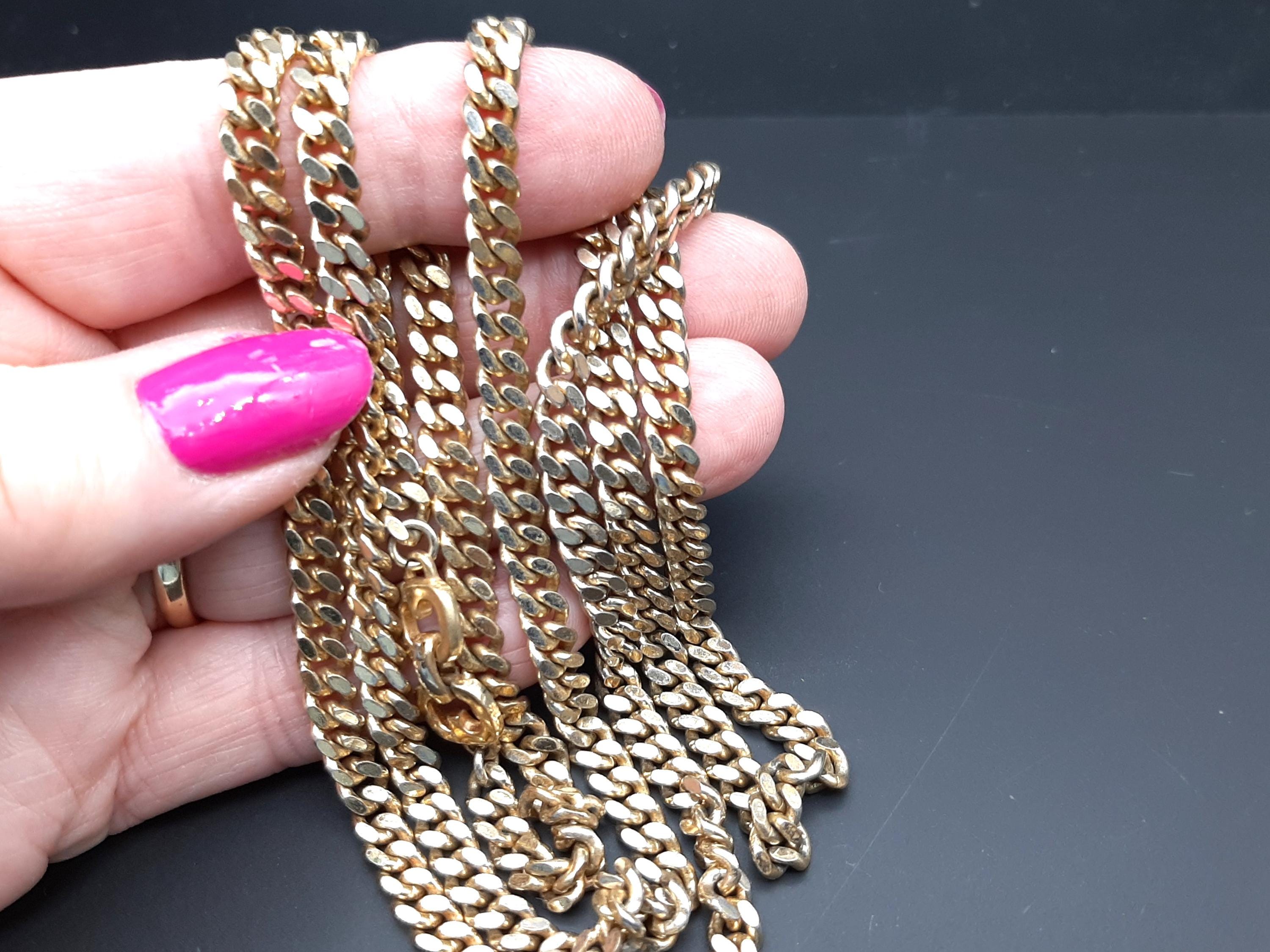 アクセサリー Vintage Christian Dior Gold Necklace Vintage Gold Plated Christian Dior Grosse Curb Necklace - Length