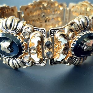 Beautiful Antique Ornate Art Deco 1930s Goldtone Czech Bracelet