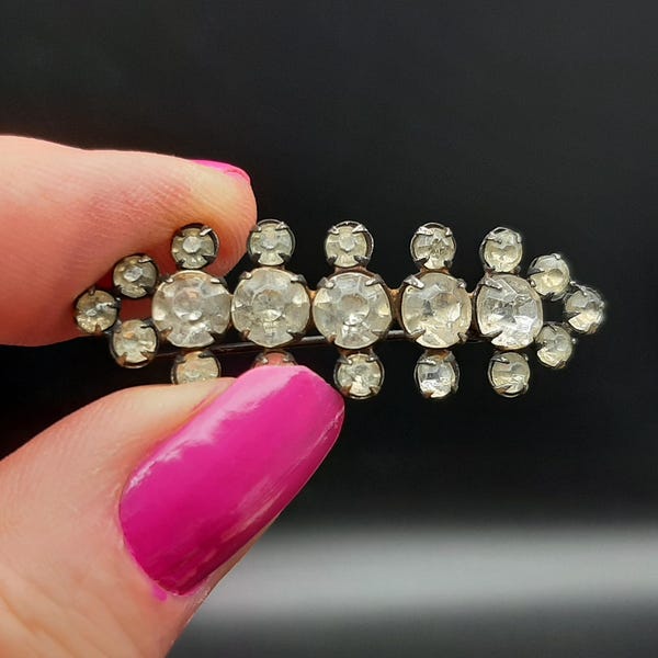 Antique Victorian Diamond Cut Paste Brooch