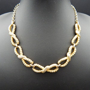 Vintage 1950's Trifari Style Gold-Tone Brutalist Textured Twist Necklace