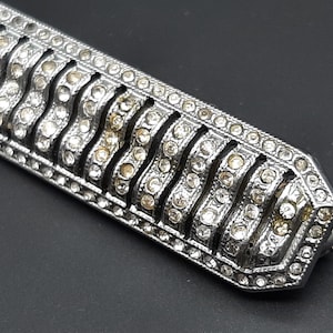 Antique Edwardian to Art Deco Decorative Czech Paste Bar Brooch