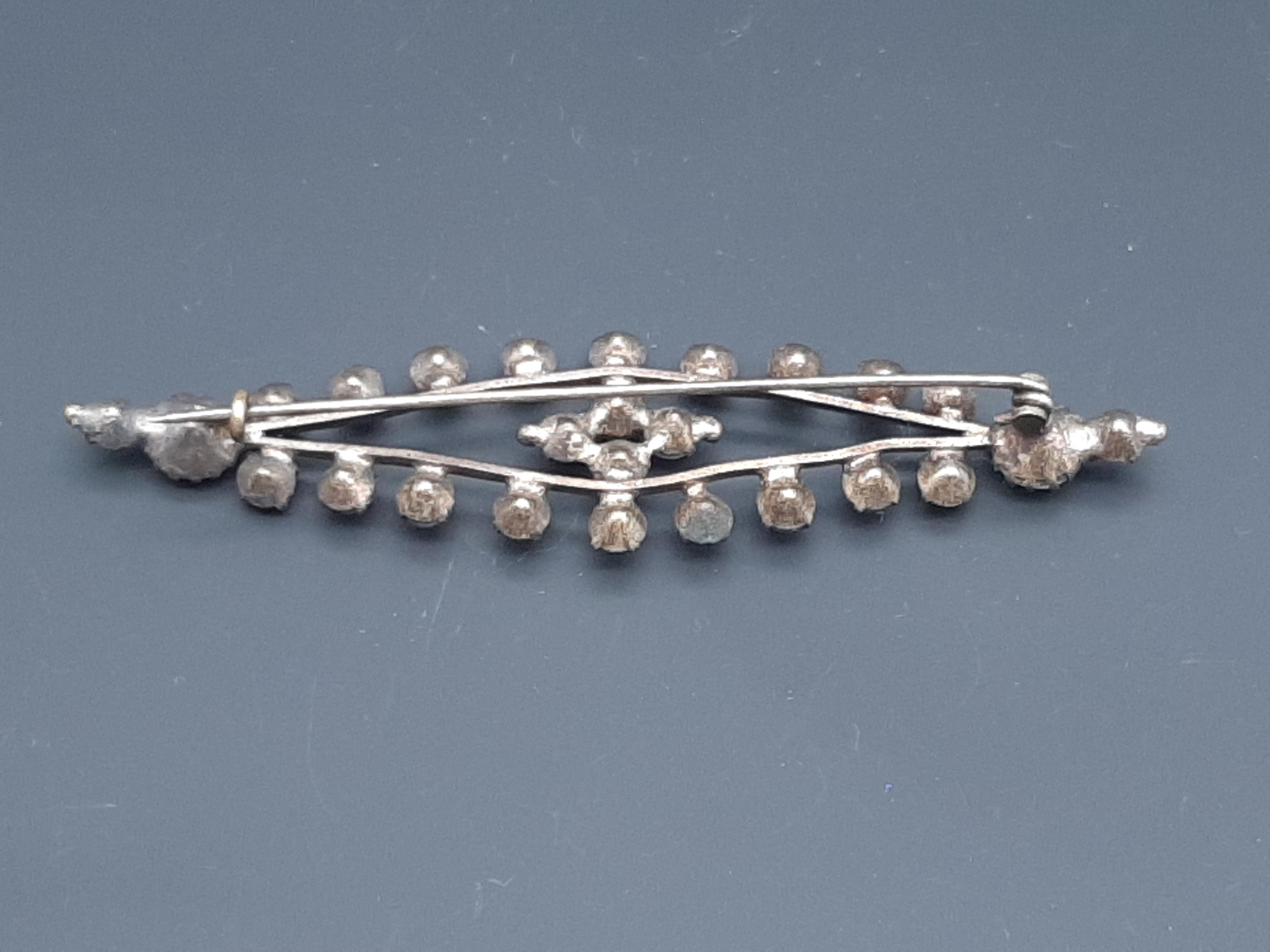 Broche En Argent Massif 800 à Damier - Style Victorien - Poinçon E - Occasion