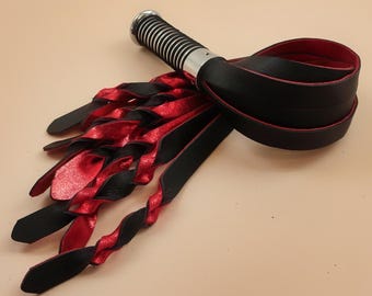Handmade Leather & Suede Flogger: Twisted Kitten Design, UK Crafted