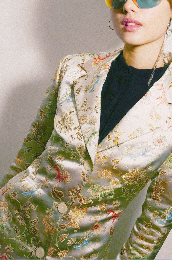 Chinese satin long jacket