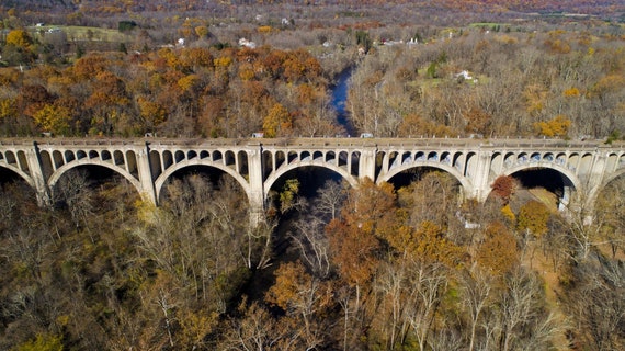 Paulinskill Viaduct Fall Etsy - aqueduct roblox