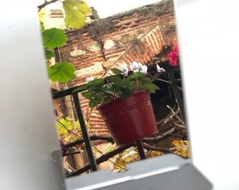 Big Screen Silver Color Mirror Smartphone Stand, Cellphone Stand Base