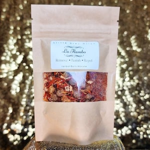 La Flambo Baño de hierbas de mezcla tradicional para repeler y desterrar la energía. Hoodoo, Vudú, Vudú y Brujería.