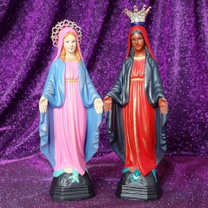 Handmade Holy Virgin, Erzulie Freda and Erzulie Dantor Statue for Altar Dressing. Haitian Vodou, New Orleans Voodoo and Catholic Witchcraft.