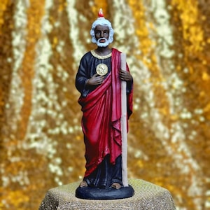 Handmade St Jude, Legba Nan Petro Statue. Petro Nanchon Altar Decor for Haitian Vodou, New Orleans Voodoo, Hoodoo and Catholic Folk Magic