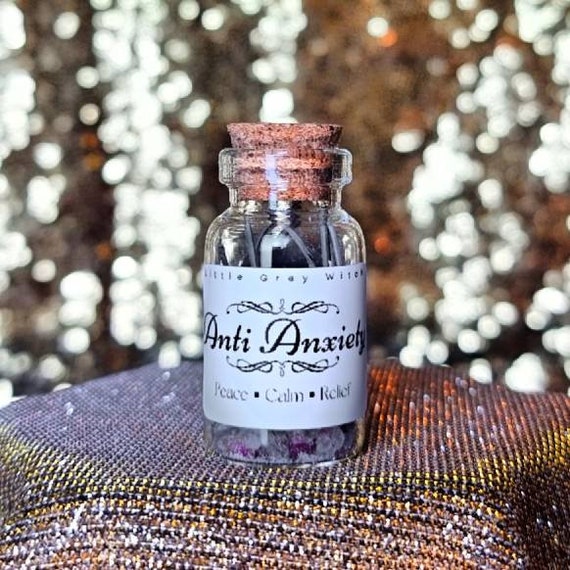 Anti Anxiety Spell Bottle | Handmade Calming Spiritual Talisman | Peace Grounding Calm Emotional Balance