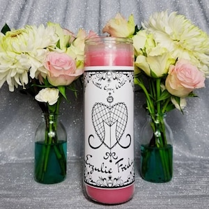 Erzulie Freda Dedicated Candle, Rada Lwa van schoonheid, rijkdom, luxe en perfectie. Haïtiaanse vodou, New Orleans-voodoo, hoodoo en wortelwerk