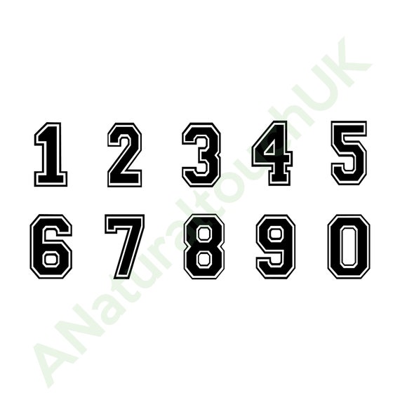 Jersey Numbers SVG PNG PDF Clipart Soccer Football Etsy