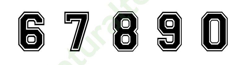 Jersey Numbers SVG Instant Download PDF Clipart Soccer PNG Silhouette 