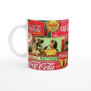 Retro Coca-Cola Vintage Ad Mug, Classic Collectible Coffee Cup, Coffee Cup, Novelty Mug