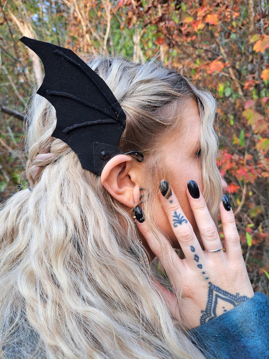 Bat Wing Pixie Ear Wings: Gothic Halloween/samhain Accessory - Etsy