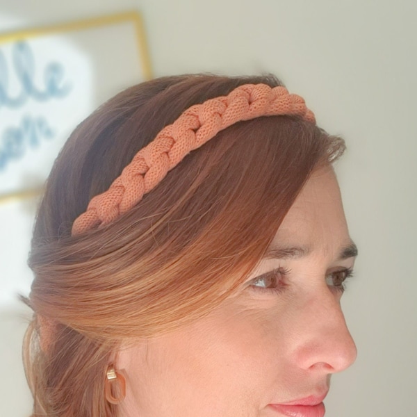 Couronne cheveux corde coton tressé romantique français tendance fait main terracotta Noël Bandeau Cadeau demoiselle d'honneur femme maman