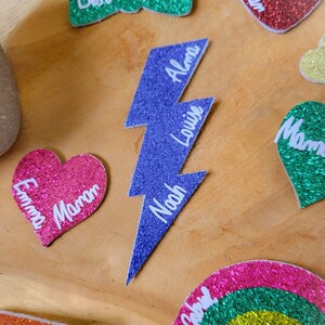 Lightning pin 3 pics customizable sequin handmade gift witness godmother woman Mother&#39;s Day birthday EVJF
