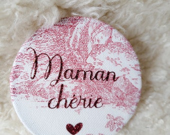 Mother's Day gift wall decoration personalized toile de jouy boho drum crown dried flowers first name handmade mom of 2
