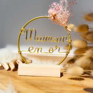 Personalized mini wreath of dried flowers, boho gift to place or hang, mom, witness, godmother, unique handmade gift idea