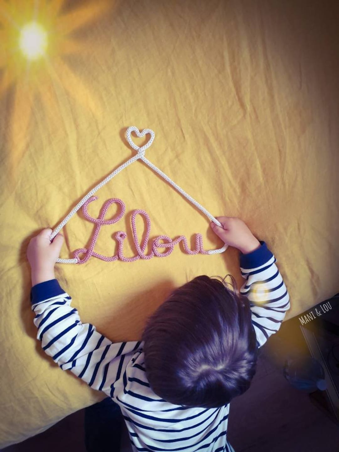 Personalized Hanger and First Name Wall Decoration in Knitted Children