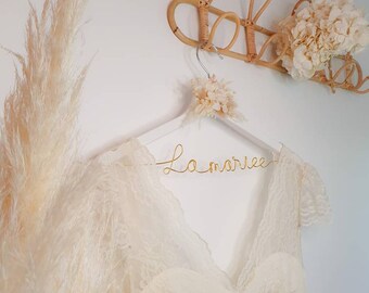 Percha personalizada para boda, despedida de soltera, dama de honor, novia, testigo - Regalo de foto boho con cinta o flores secas