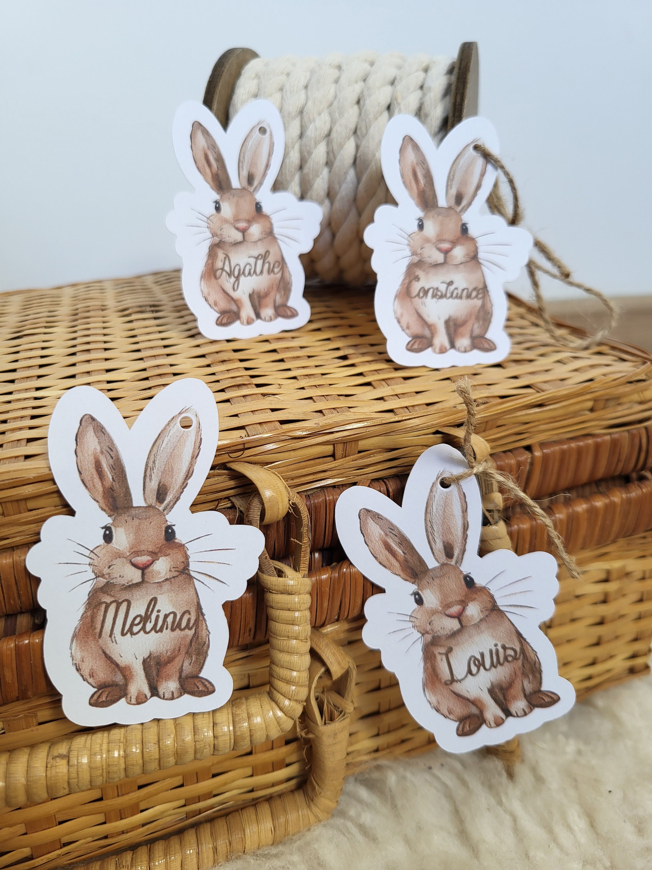 50 Segnaposto A Forma Di Coniglietto Pasquale – 7,5x10 Cm, In 5 Colori, Pre-segnati, Per Tavola E Decorazioni
