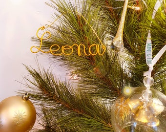 Personalized gold Christmas decoration first name: birth birthday gift fir tree decoration customizable Christmas ball first name