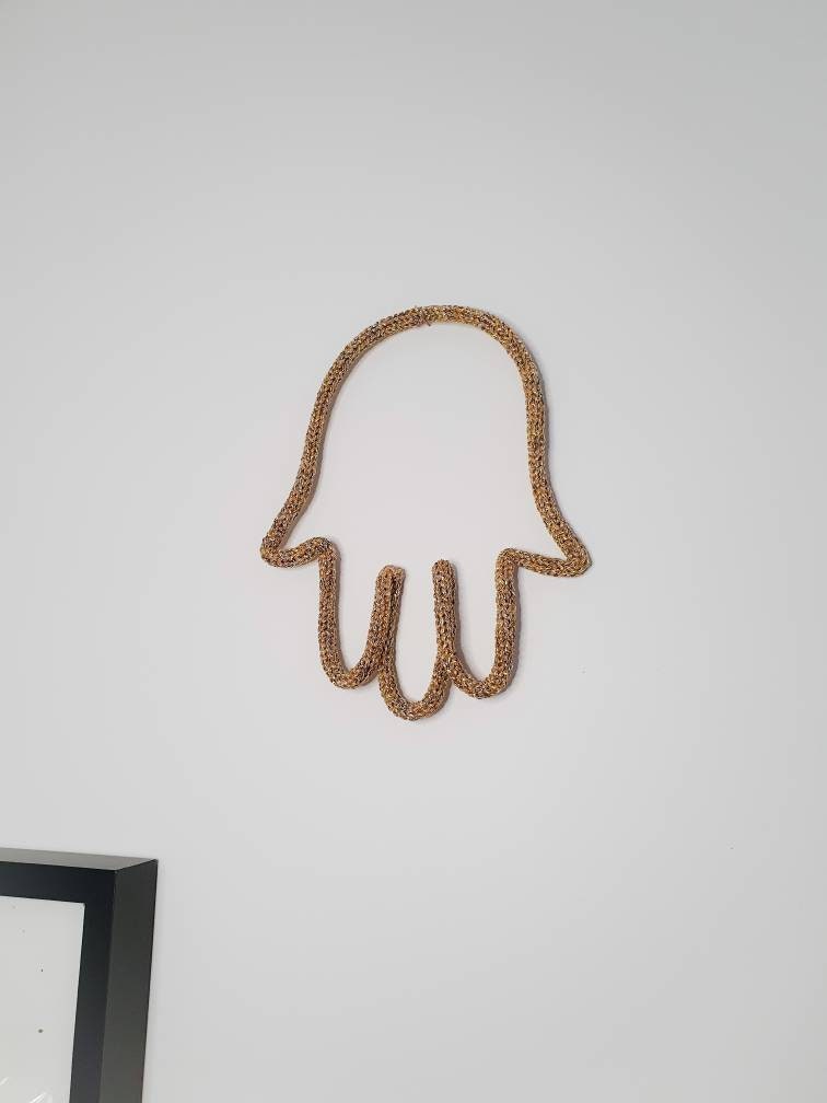 Pendentif œil Bleu (Nazar) Et Main De Fatma VANZACK - En Métal, 8.5x6 Cm | Décoration Murale, Voiture, Protection Porte-clés