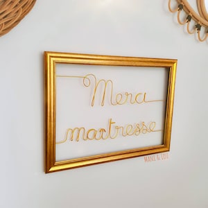 Regalo maestro de marco dorado personalizado, amante, ATSEM, niñera, niñera, maestra