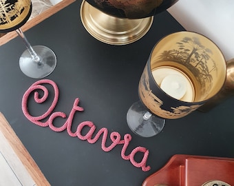 Personalized knitted first name – Baby room decoration, unique birth gift, baptism, birthday, gift idea for children and parents