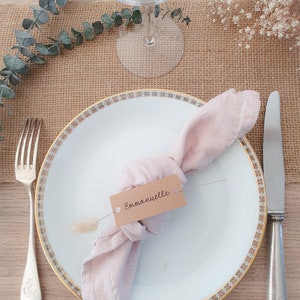 Etichetta in carta kraft con nome di marca per luogo di matrimonio boho personalizzato, nome dell'ospite regalo personalizzato