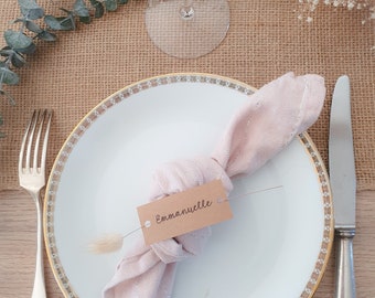 Personalized boho wedding place brand first name kraft paper label personalized gift guest name