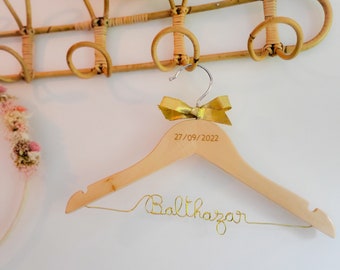 Personalized child baby hanger personalized gift baptism birth birthday mom baby shower