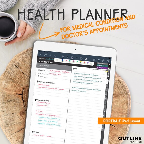 HEALTH PLANNER for Medical Conditions and Doctors Appointments Etsy
