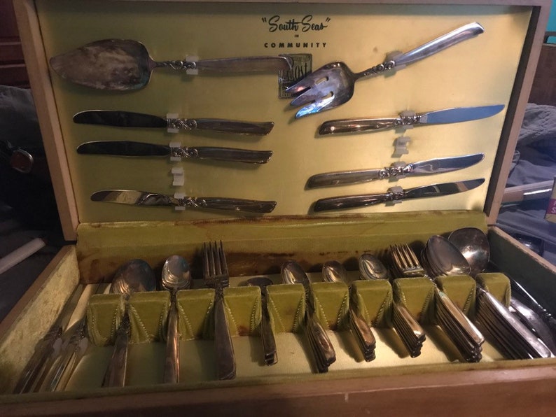 72 pieces South seas silver ware set dinner Oneida Community Silverplate 1955 !