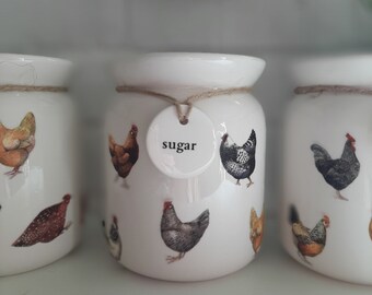 chicken tea coffee sugar canisters