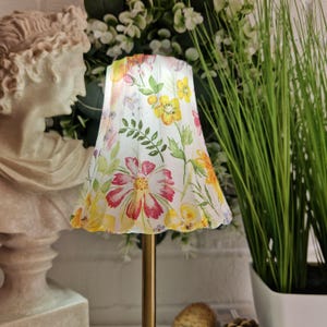 Beautiful Decoupaged Floral Indoor/Outdoor USB  Rechargeable Table Lamp. Cordless Lamp.Hand Decorated.Four Base Colours.