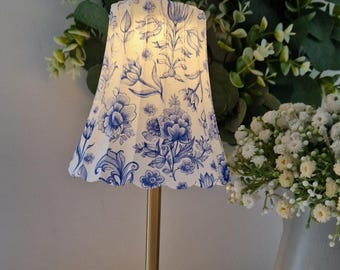 Cordless Touch Lamp. Beautiful Blue Toile Floral USB  Rechargeable Table Lamp. Cordless Lamp.Hand Decorated.Four Base Colours.