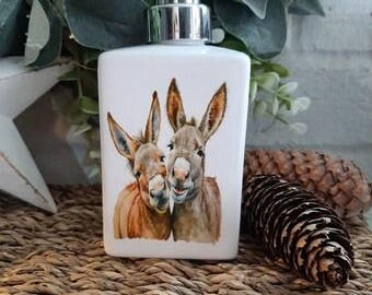 Super Cute Donkey Design Ceramic Soap Dispenser. Country Decor.Hand Decorated.