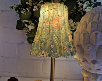 Cordless Touch Lamp. Beautiful Decoupaged Vintage Green Floral Print USB  Rechargeable Table Lamp. Cordless Lamp.Hand Decorated.