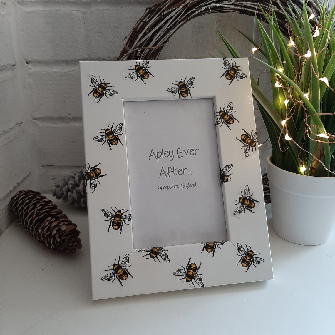 Beautiful Bee Photo Frames. Available in Two Sizes. Etsy
