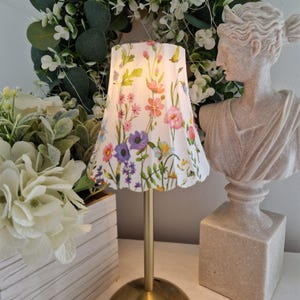 Beautiful Decoupaged Floral Meadow Indoor/Outdoor USB  Rechargeable Table Lamp. Cordless Lamp.Hand Decorated.
