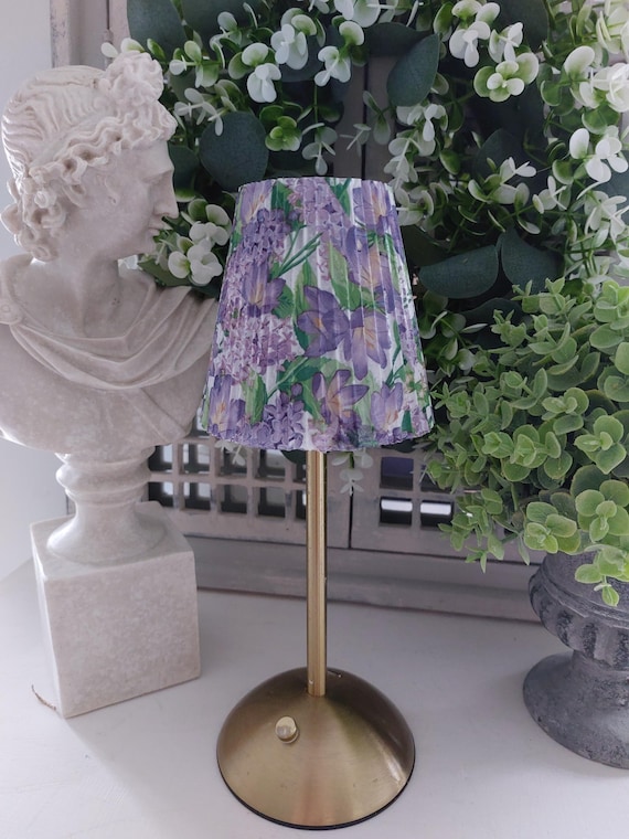 Hand Painted Purple Touch Bedside Lamps Hand Painted Purple Touch Bedside Lamps Color Plus Spencer 31" Fog Linen  Shade Poetry Plum Purple Table