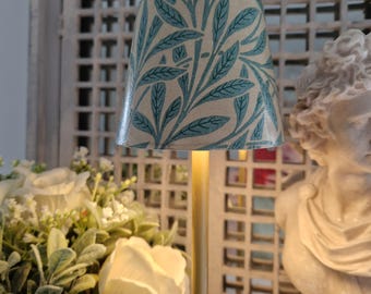 Cordless Touch Lamp. Beautiful Decoupaged William Morris Inspired USB  Rechargeable Table Lamp. Hand Decorated.