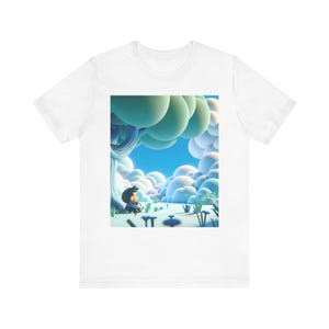 Daydream Clouds Tee, Cartoon Fantasy Shirt, Unisex Graphic Tshirt, Sky Summer Top, Casual Wear