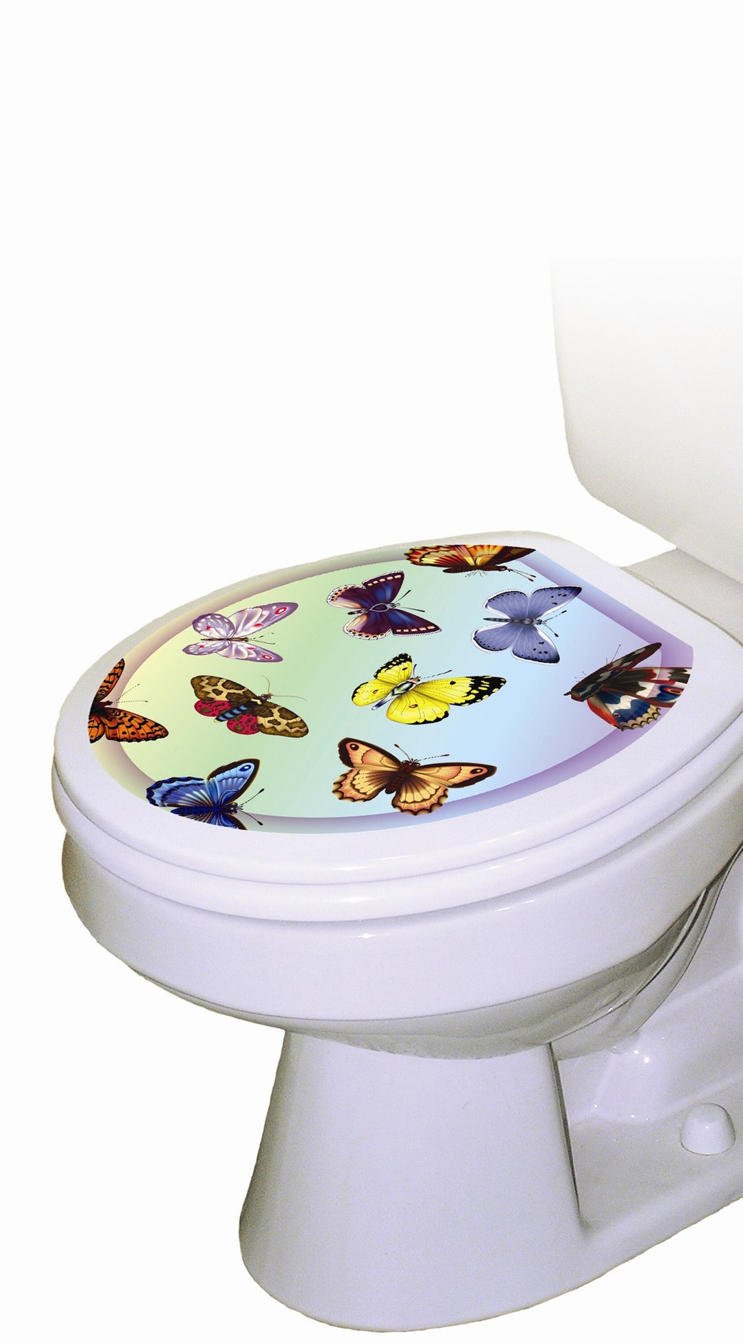 Butterflies Toilet Tattoos Seat Cover / Decorative Seat Decal / Static Vinyl Lid Cover