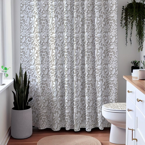 Lace Shower Curtain Etsy