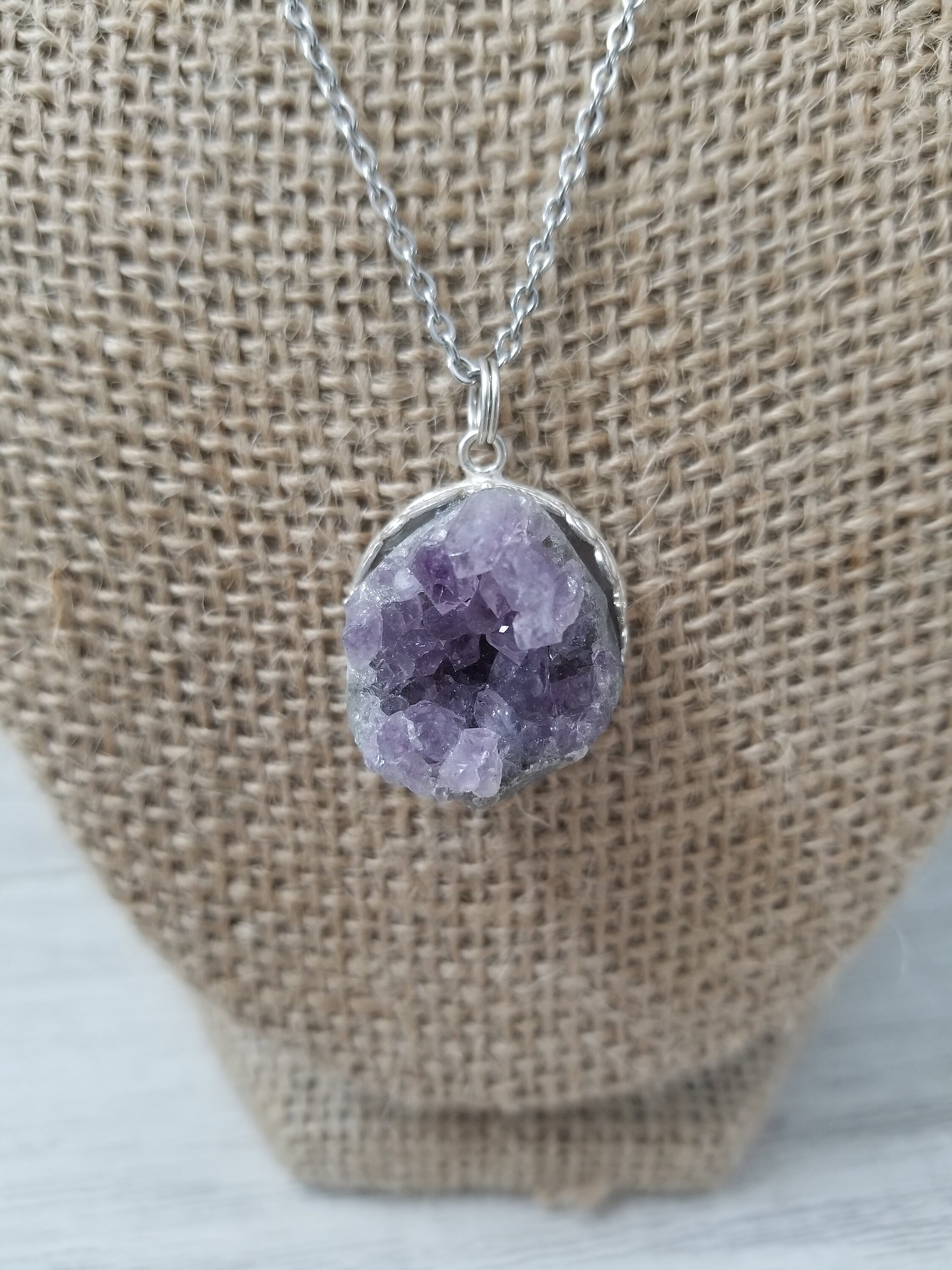 Amethyst Crystal Necklace Etsy