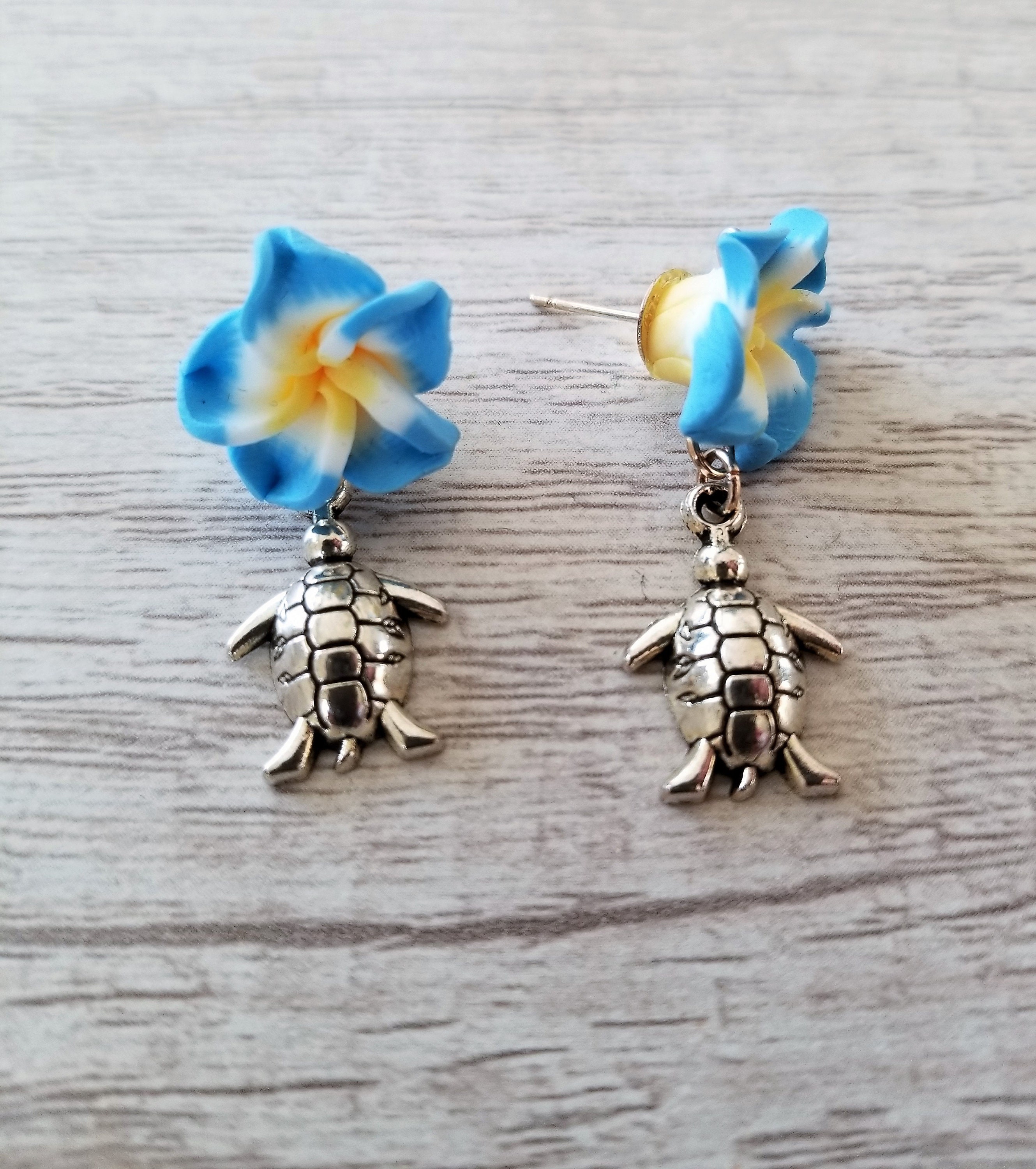 Turtle dangle stud earrings Etsy